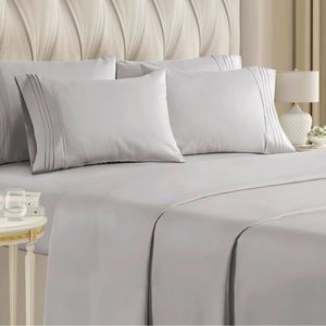 KING SIZE SHEET SET 6 pc light grey